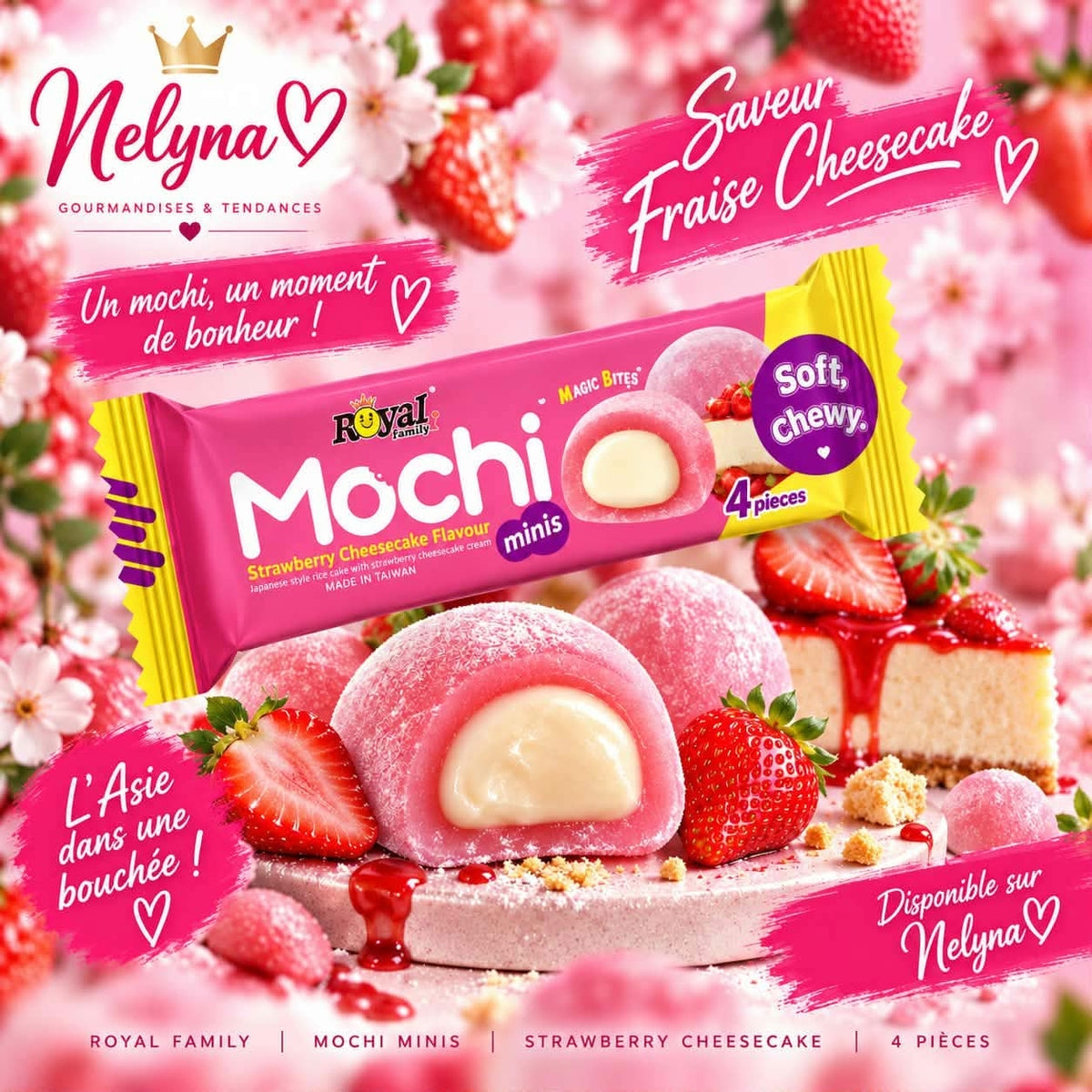Royal Family Mochi Strawberry Cheesecake (pré commande)