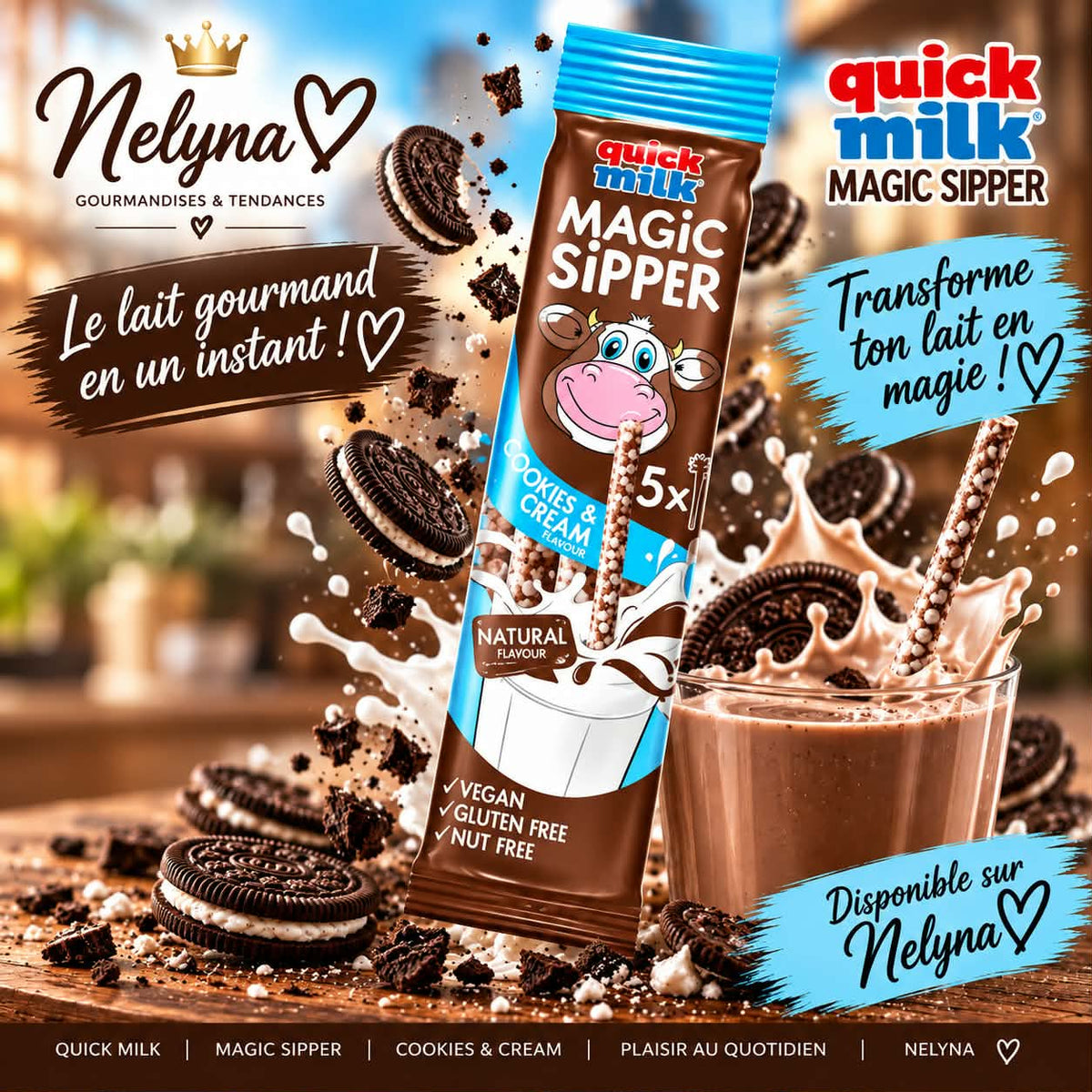 Quick Milk Magic Sipper Cookies & Cream (pré commande)