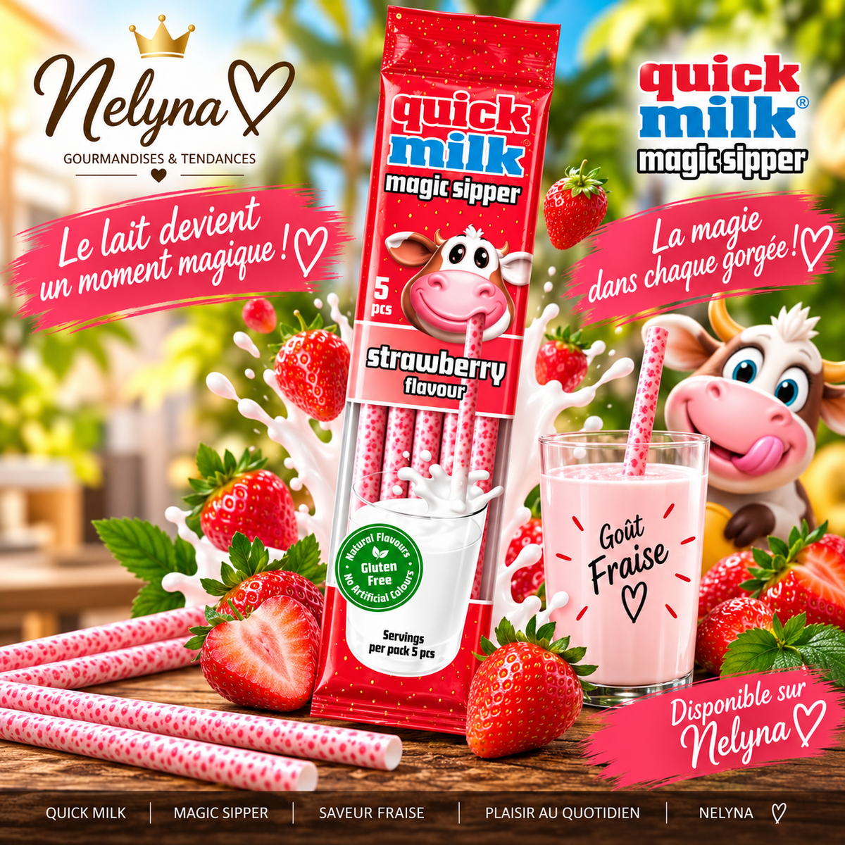 Quick Milk Magic Sipper Fraise (pré commande)