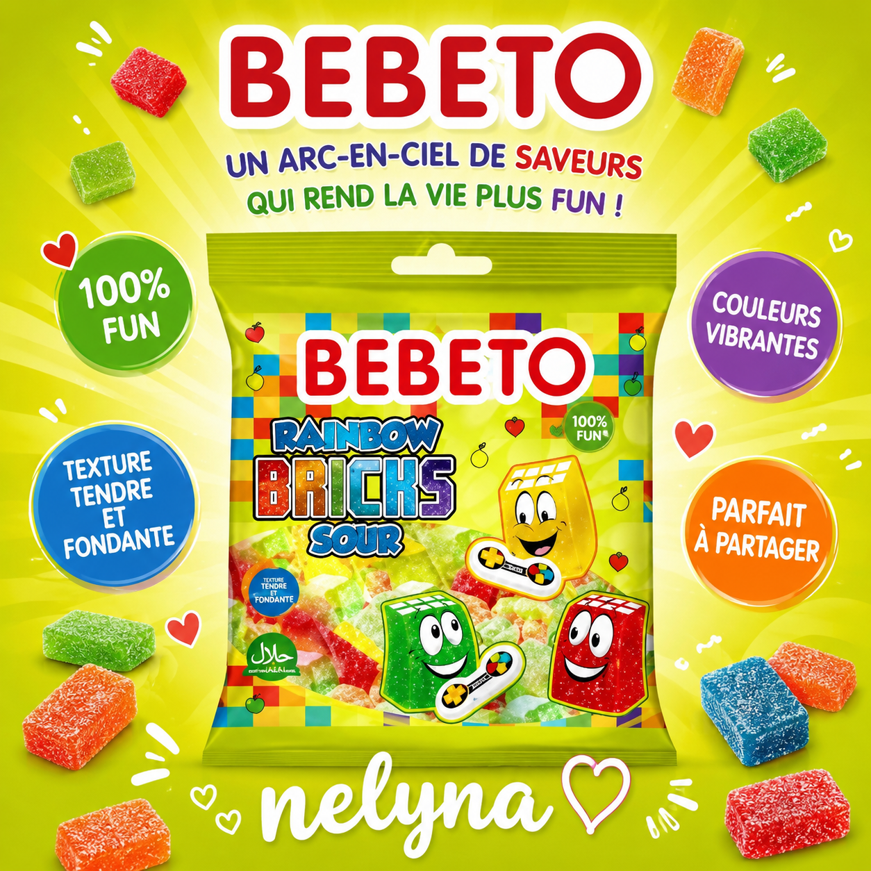 Bebeto Rainbow Bricks Sour