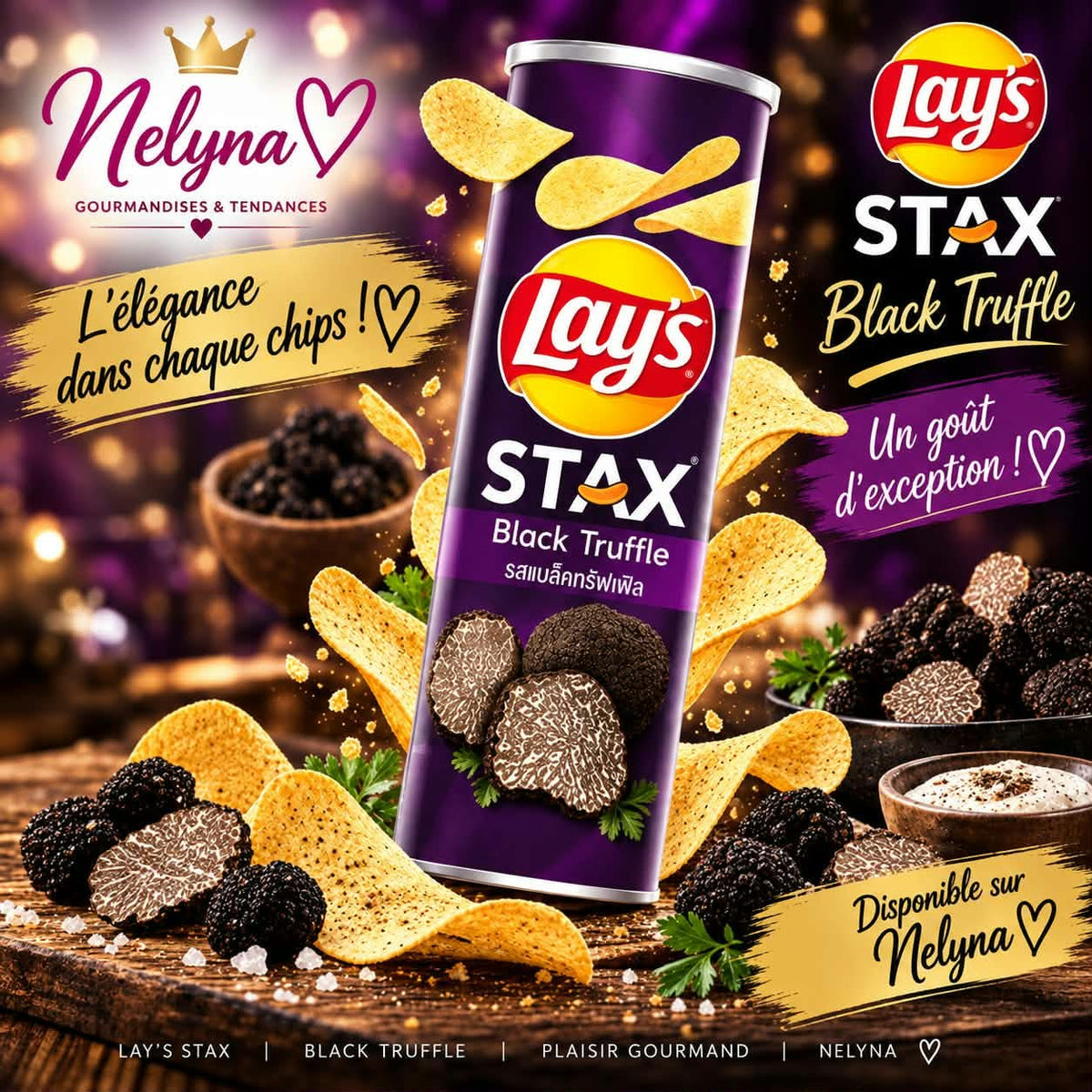 Lay’s Stax Black Truffle – Saveur truffe noire (pré commande)