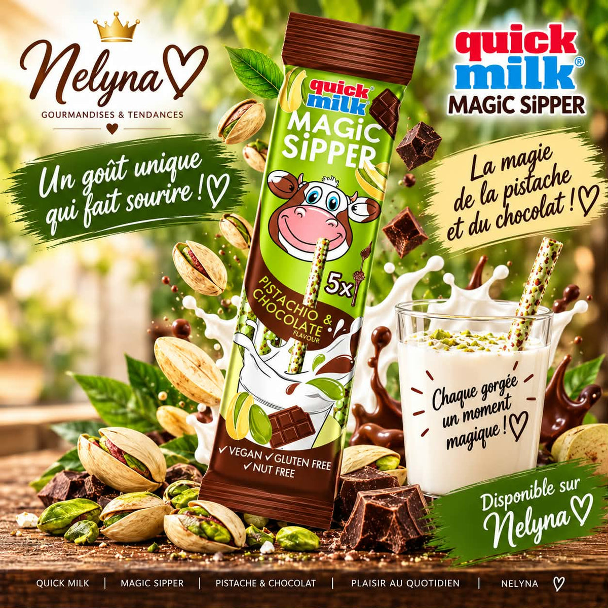 Quick Milk Magic Sipper Pistache & Chocolat (pré commande)