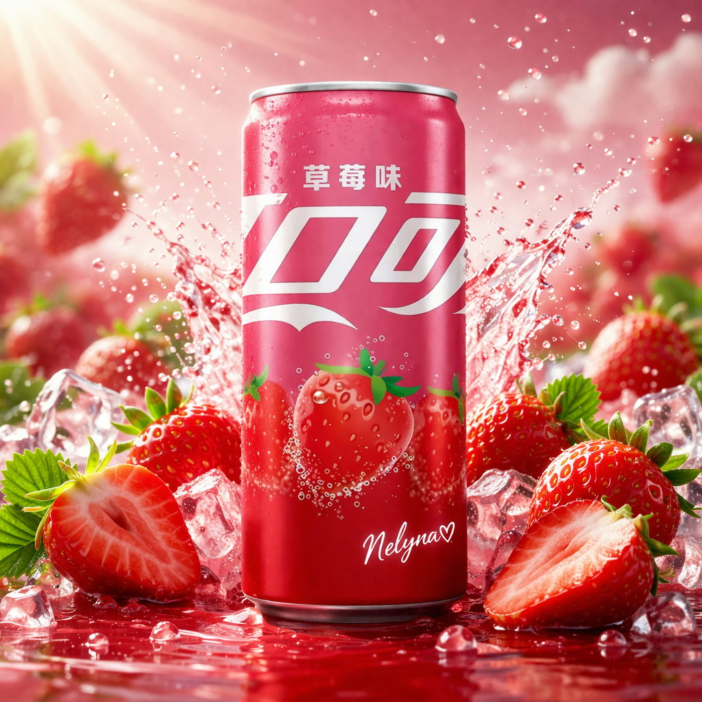 Soda pétillant à la fraise