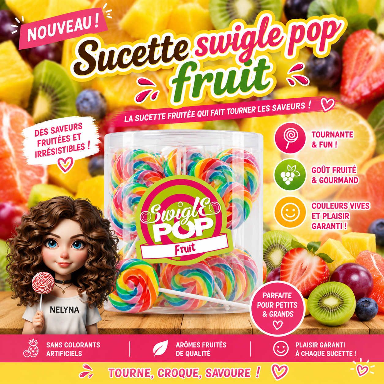 Sucette swigle pop tutti frutti