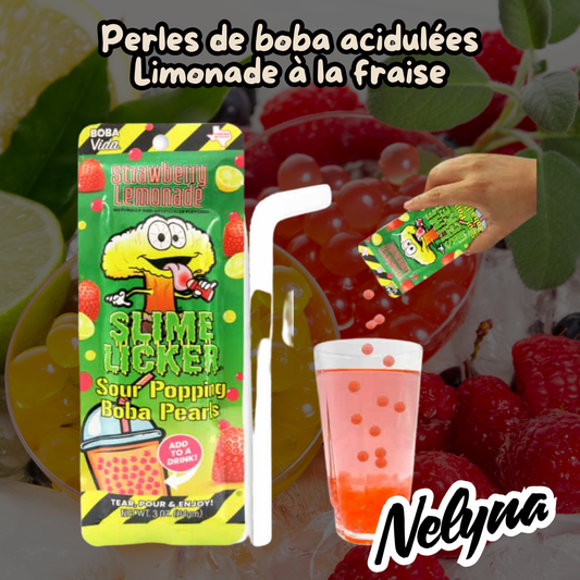 Boba Perles Acidulées à la Limonade Fraise