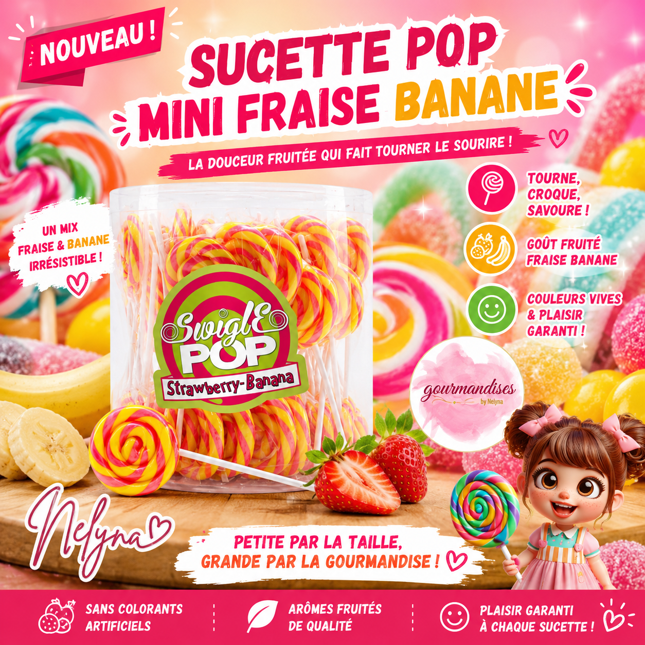 sucette swigle pop fraise banane