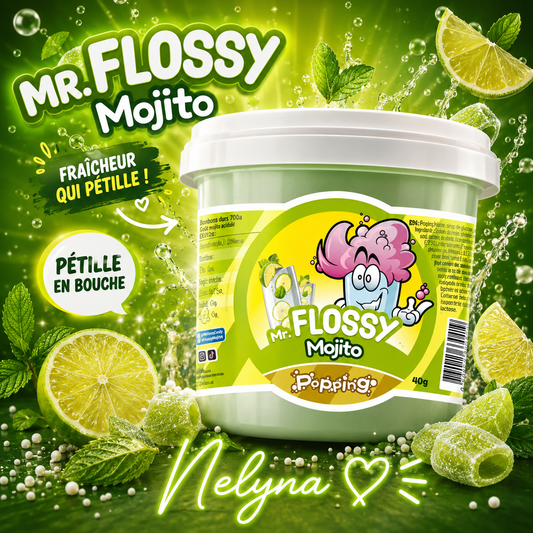 Mr Flossy barbe a papa Mojito pétillante
