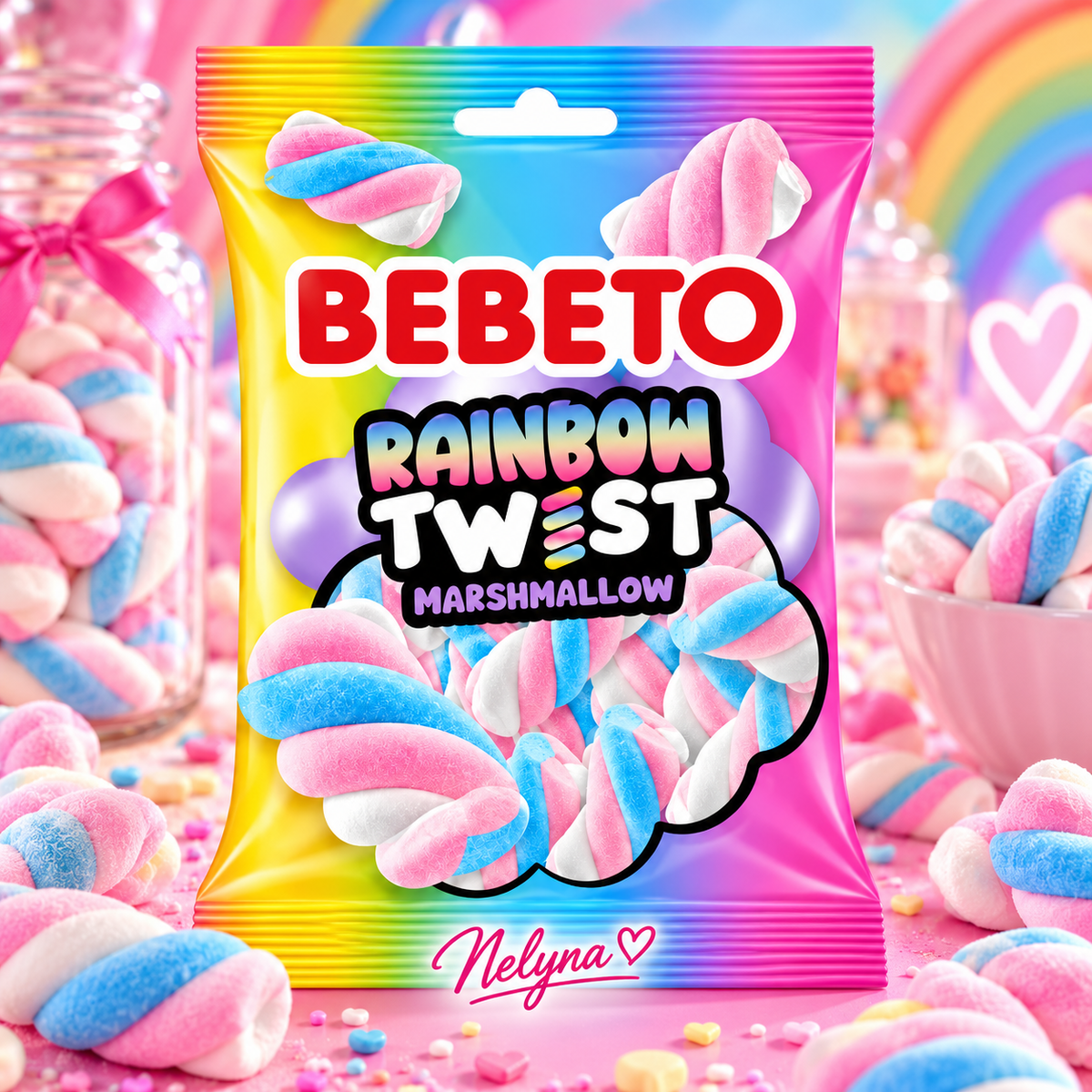 Bebeto Rainbow Twist Marshmallow 🌈