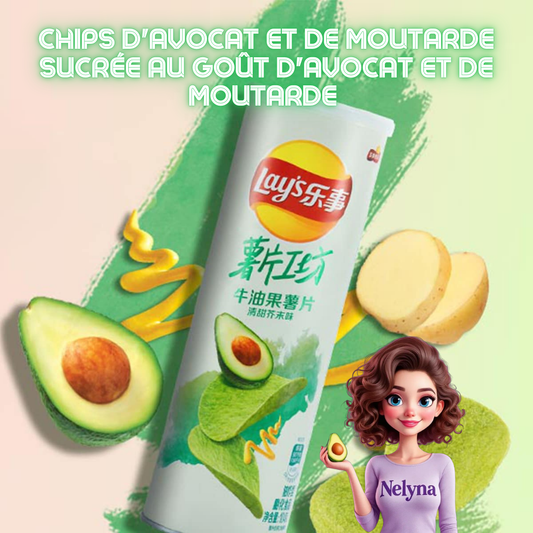 Chips avocat et moutarde sucrée