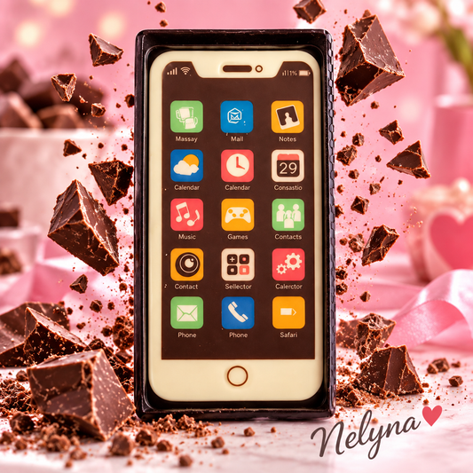 Téléphone au chocolat blanc