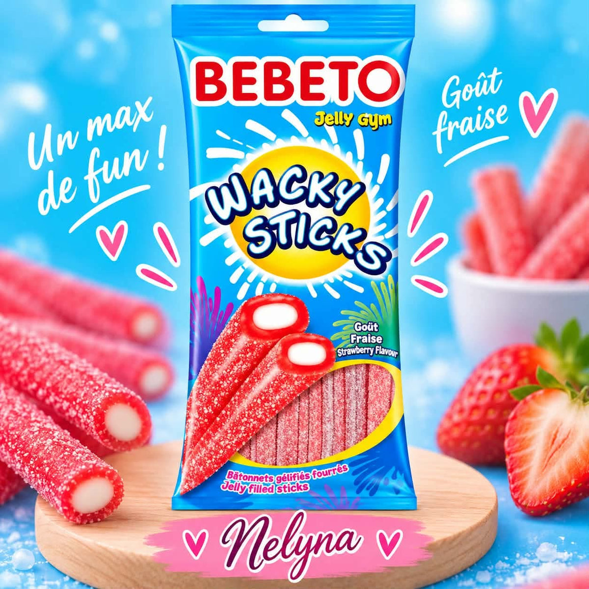 Bebeto Wacky Sticks Fraise Vanille 🍓