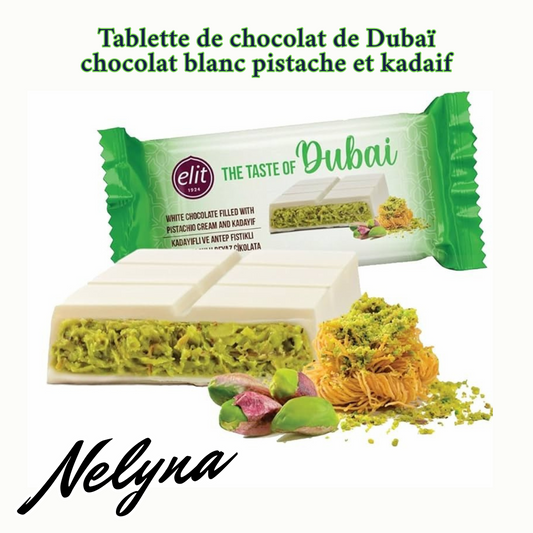 Tablette Dubaï chocolat blanc pistache et kadaïf